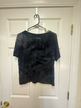 American Eagle Outfitters Black Tie-Dye Short Sleeve Tee